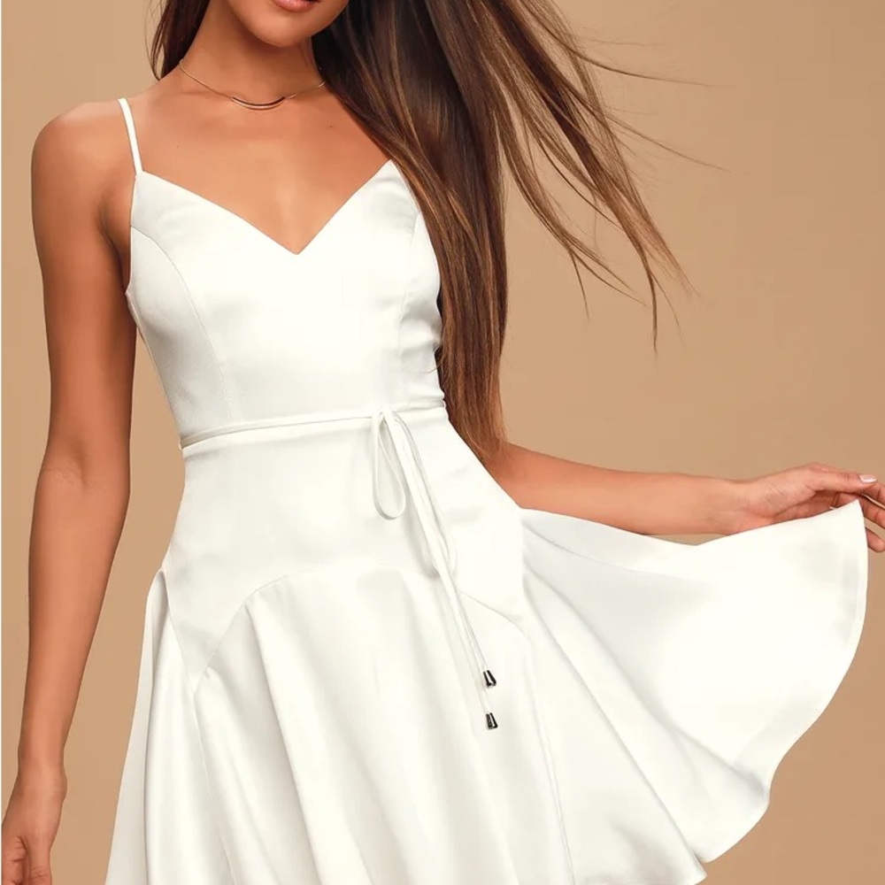 Elegant White Spaghetti Strap Dress